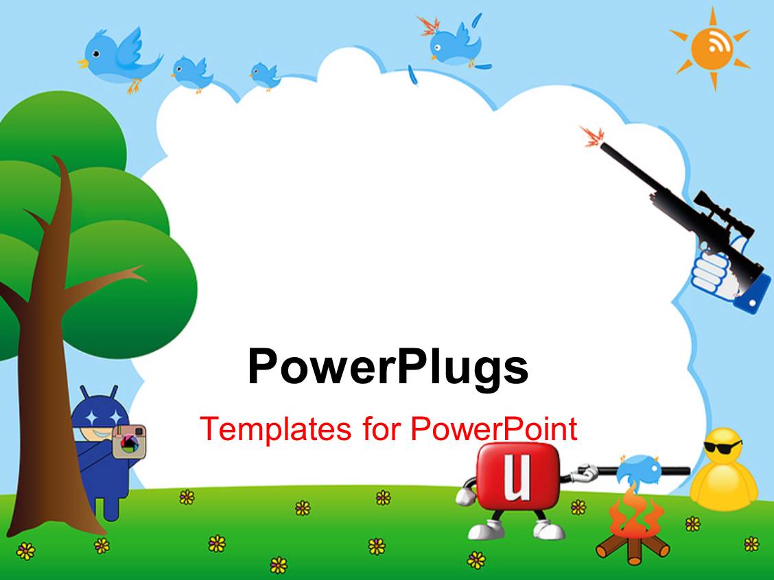 Powerpoint Template Abstract Background With Funky Social Networking Icons And Tree 26690 Funky Powerpoint Templates