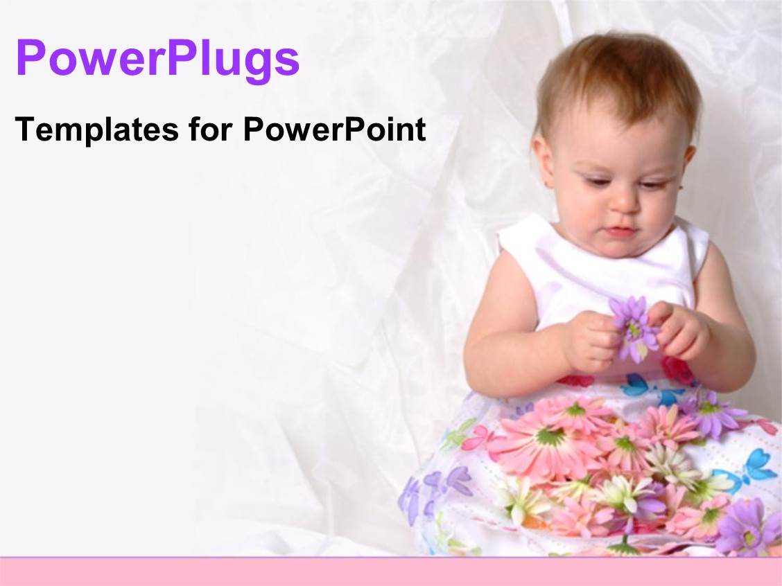 powerpoint template baby girl in white floral dress baby powerpoint templates