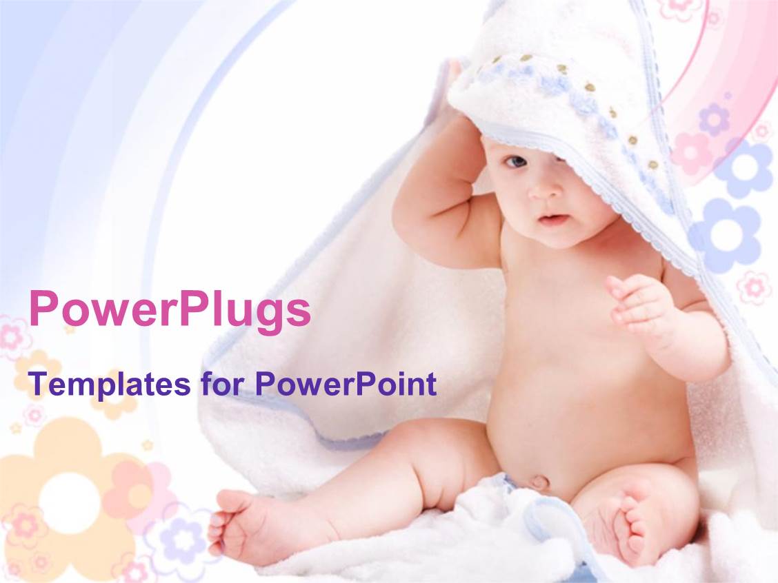 Powerpoint Template Beautiful Little Kid Playing With White Towel And Colorful Background 2550 Free Baby Powerpoint Templates
