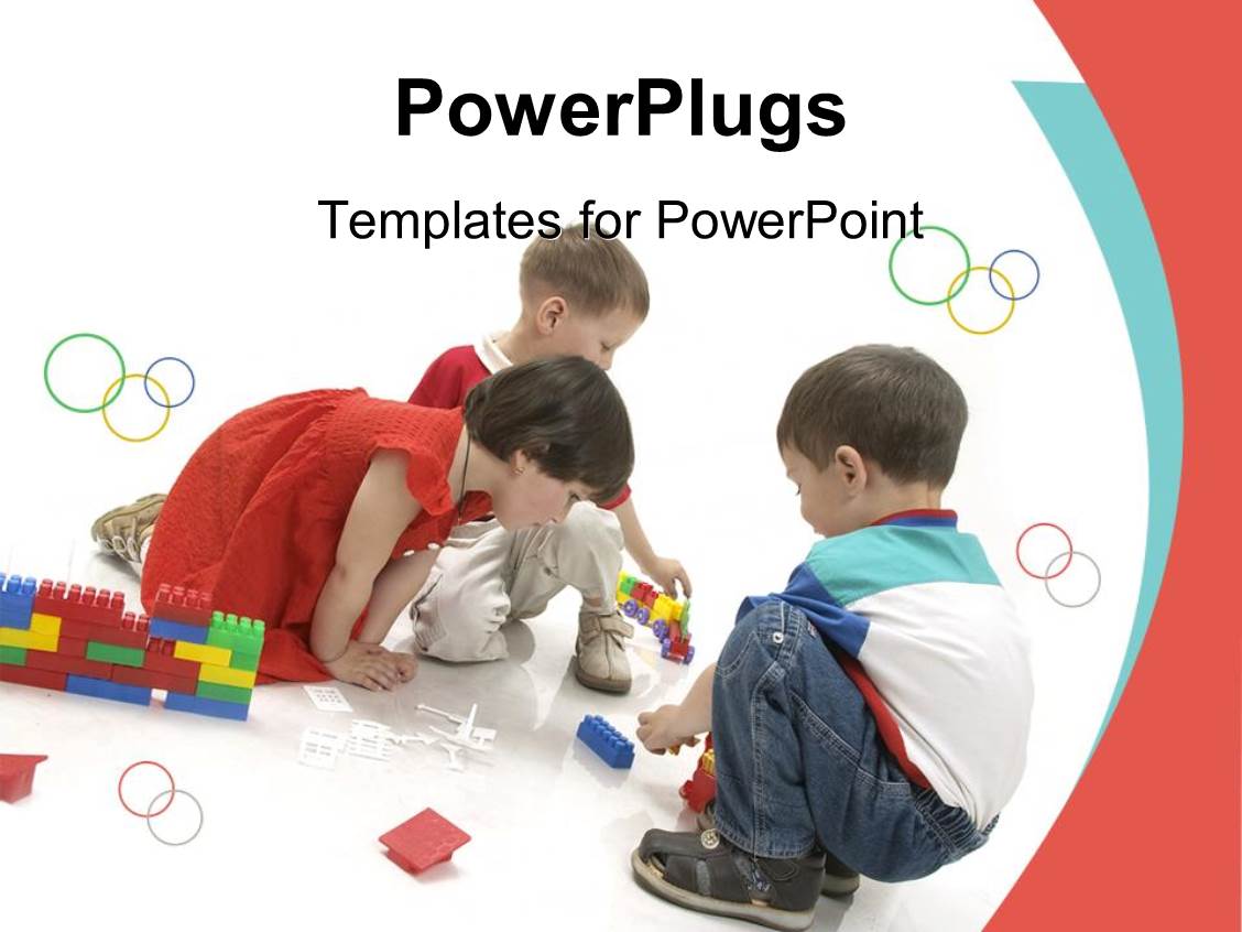 Powerpoint Template Boys And Girl Building With Blocks Children Kids Play Child Care 18216 Free Child Care Powerpoint Templates
