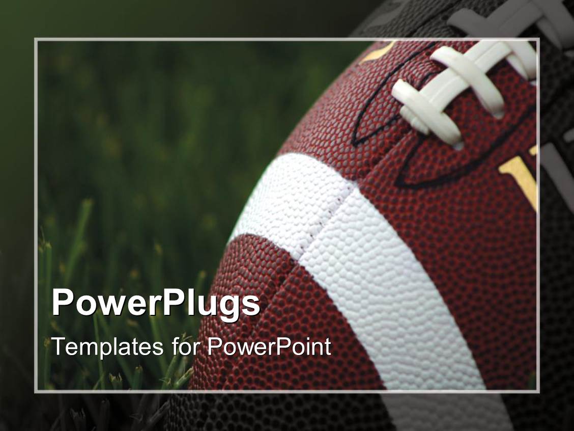 Powerpoint Template Close Up Of American Football On Grass With Blurred Frame 1627 Football Powerpoint Template