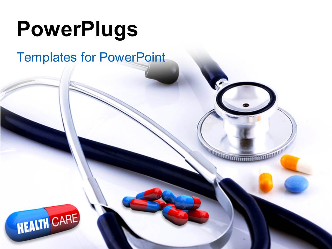 Powerpoint Template Close Up Of Some Pills With One Featuring The Words Health Care With A Powerpoint Templates For Healthcare