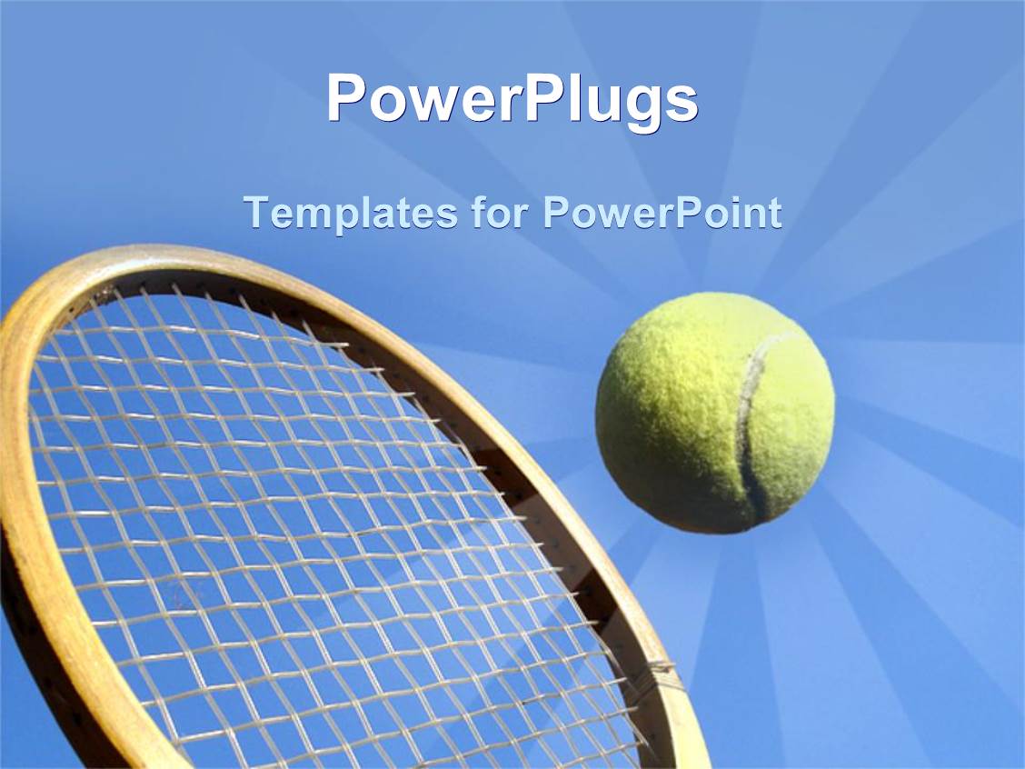 Powerpoint Template Close Up Shot Of A Wooden Tennis Racket Hitting A Tennis Ball 13310 Tennis Powerpoint Template