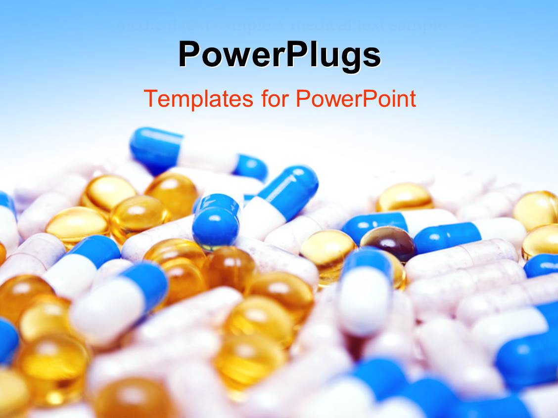 Powerpoint Template Close Up View Of Multi Colored Tablets And Capsules With Blue Color 23511 Pills Powerpoint Template
