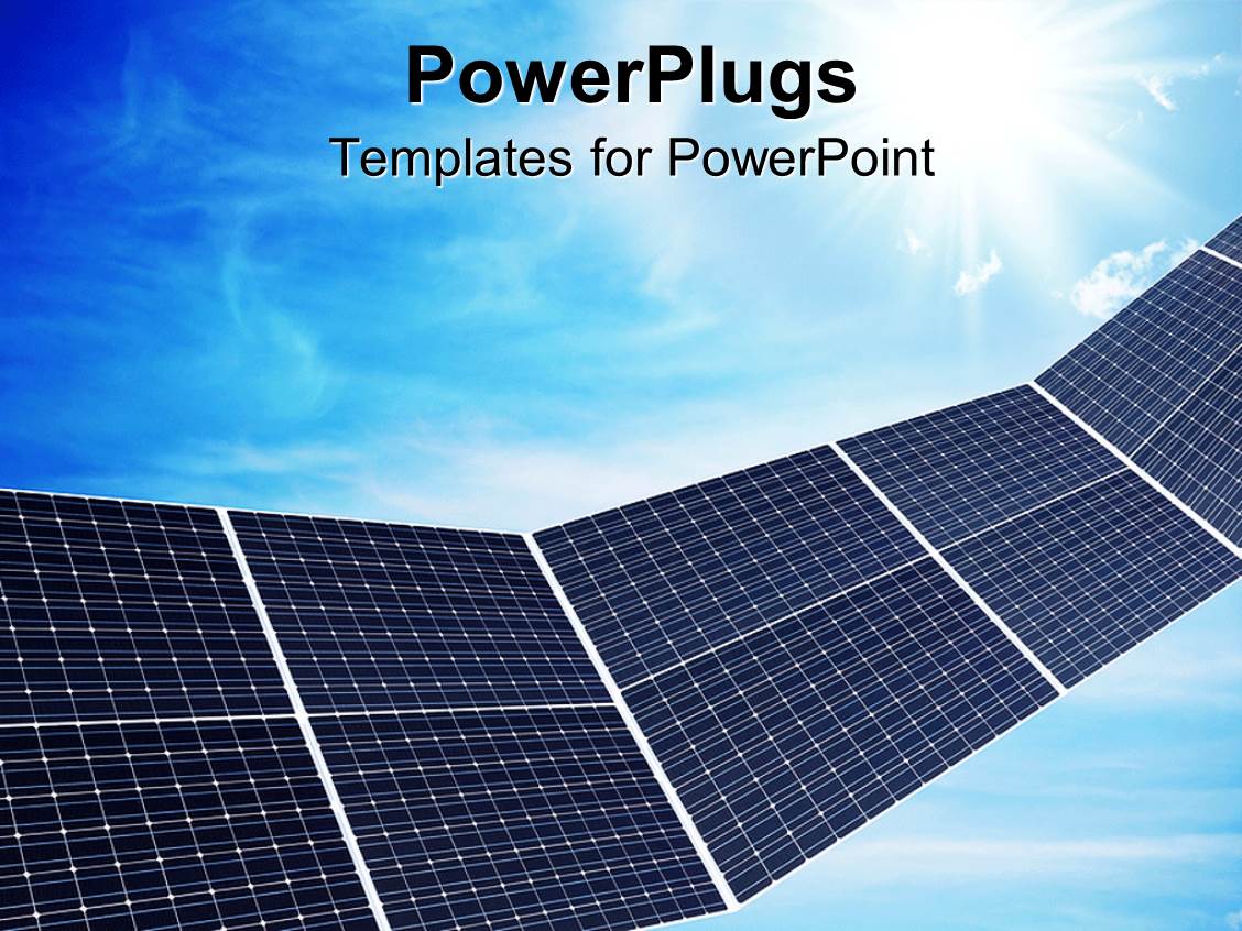 Powerpoint Template A Close Up View Of Some Solar Panels Over A Blue Sky 26757 Solar Energy Powerpoint Template