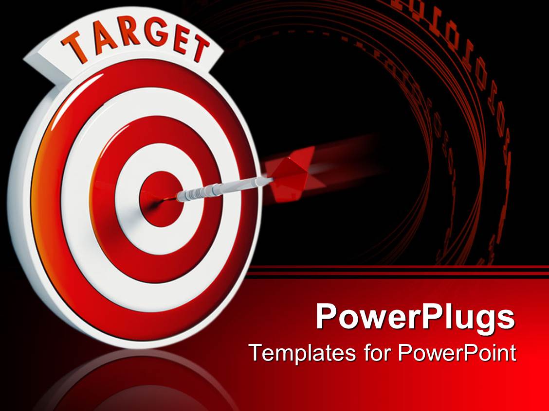 Powerpoint Template Dart In Middle Of A Target Red And White Bullseye With Dart In Center 28477 Target Powerpoint Template