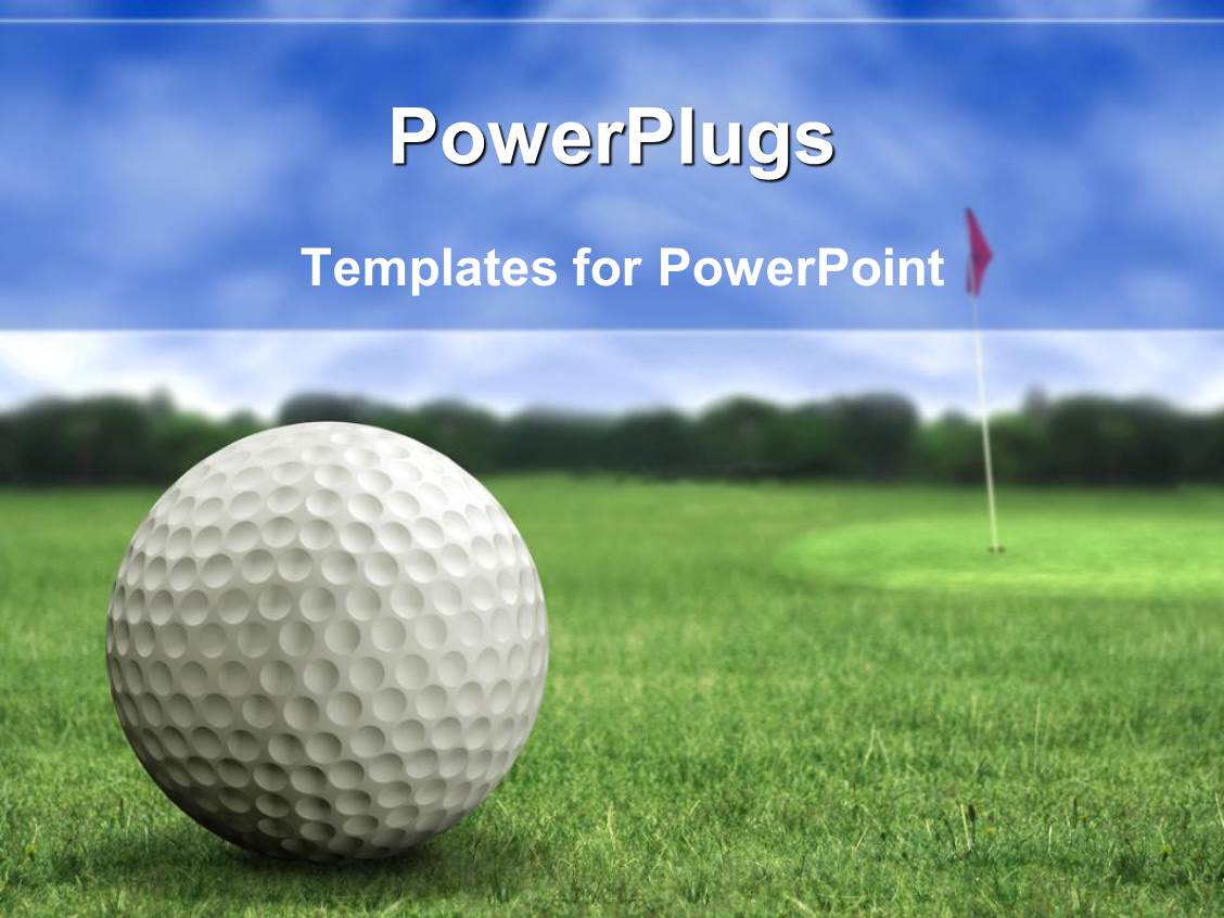Powerpoint Template Golf Ball On The Golf Playground On Green Short Grass With Golf Flag In The Golf Course Powerpoint Templates
