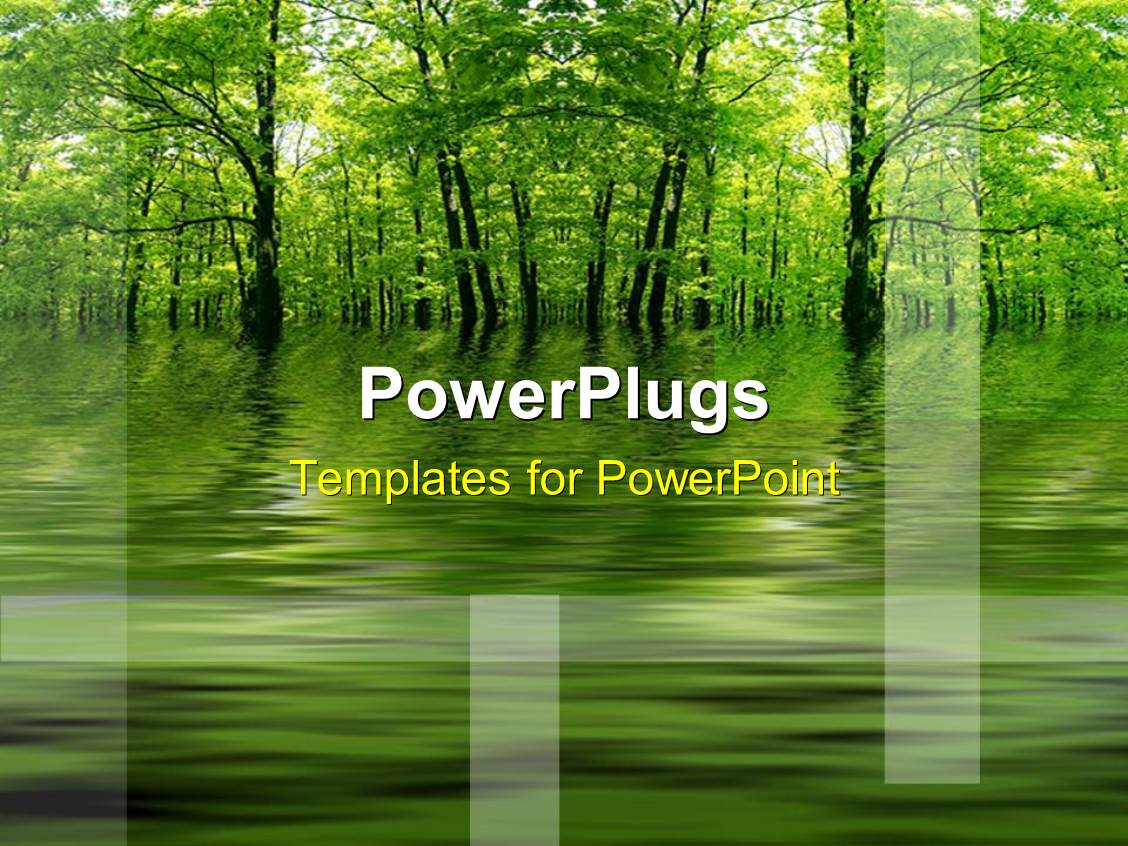 powerpoint template green lake in a forest as a metaphor nature powerpoint templates