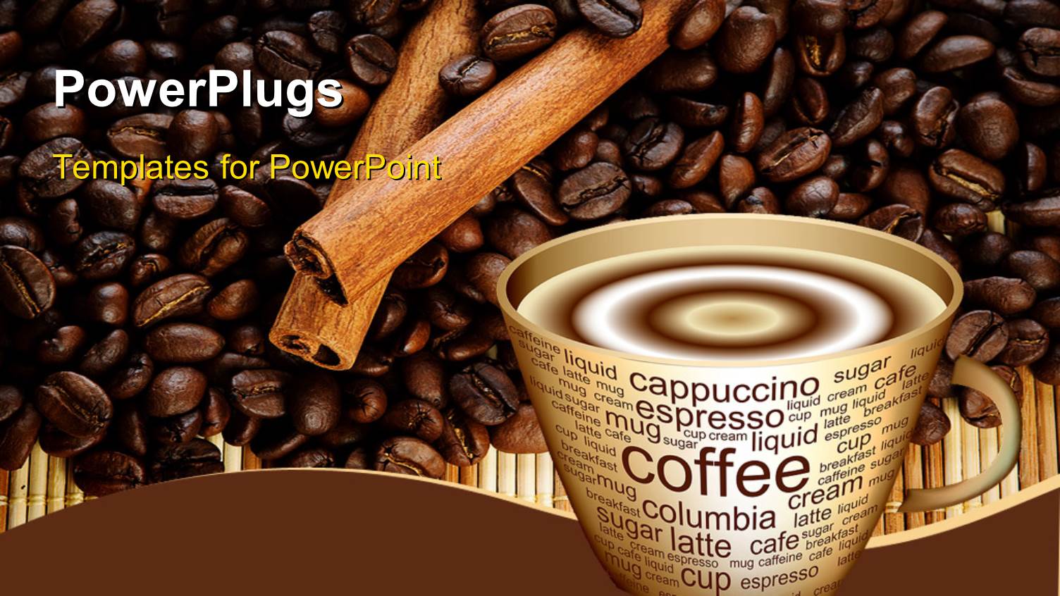 powerpoint template: close-up of steaming coffee in cup with powerpoint template: close-up of steaming coffee in cup with, Presentation templates