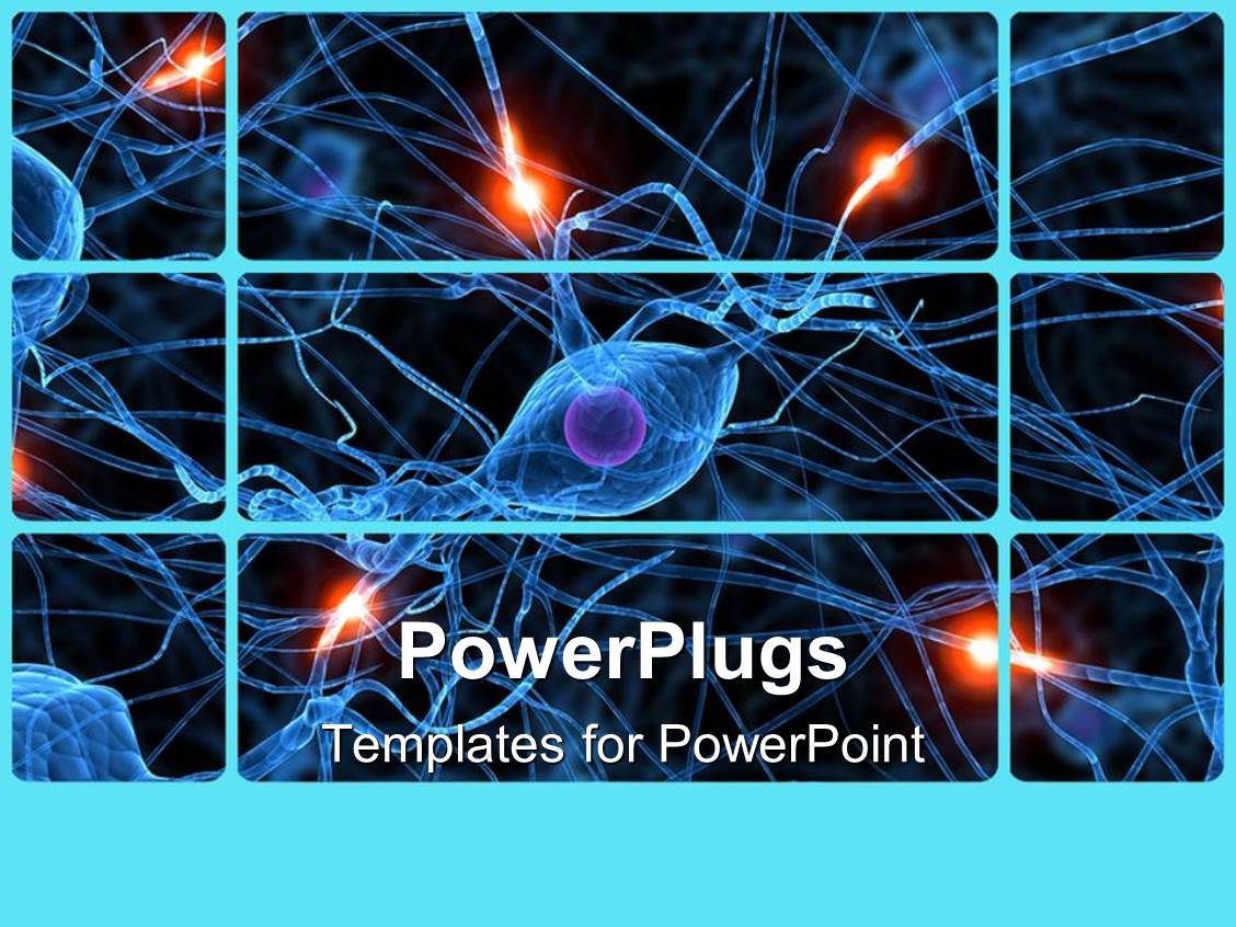 Powerpoint Template Human Nerve Cells Showing Passive Ones And Active Ones Glowing 16789 Cell Powerpoint Template