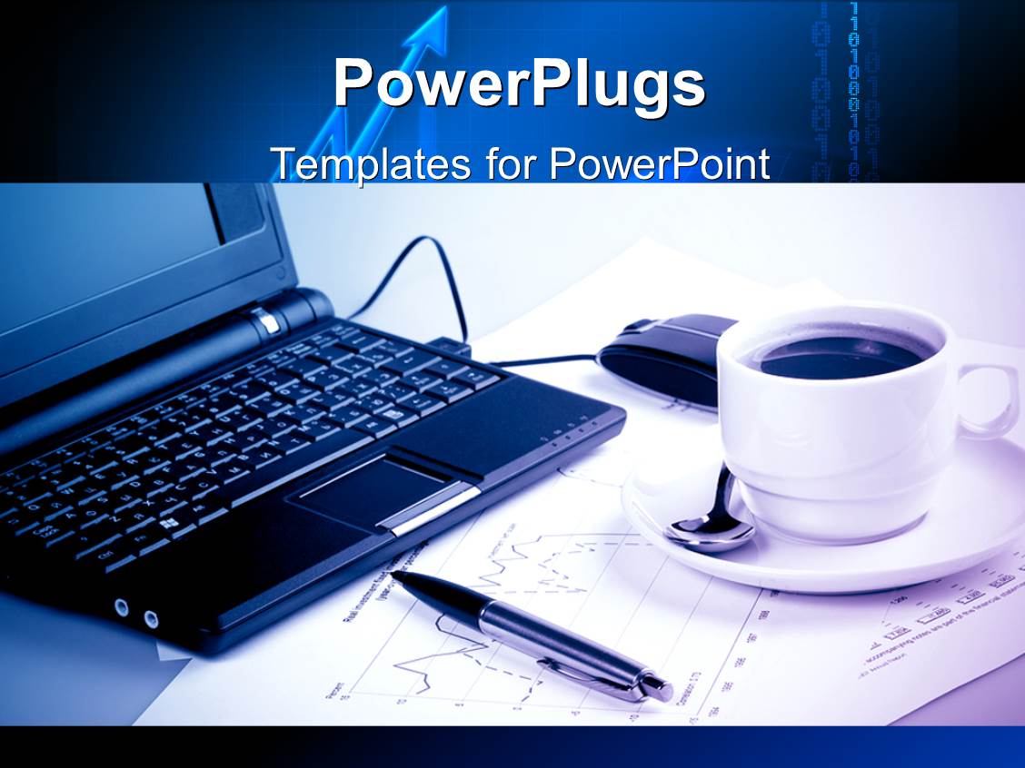 Powerpoint Template A Laptop With A Cup Of Coffee And White Background 6190 Computer Template For Powerpoint