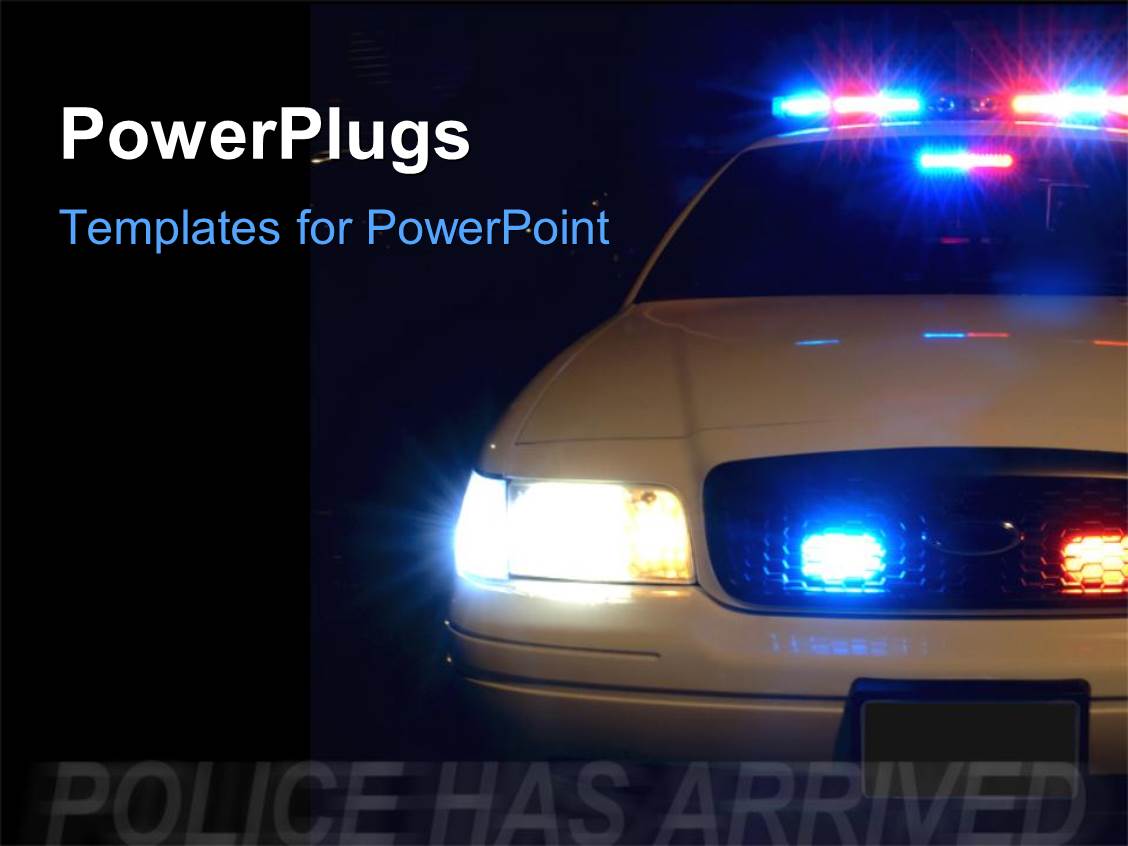 Powerpoint Template Long Exposure To Capture The Full Array Of Police Lights With Black Color Enforcement Powerpoint Templates