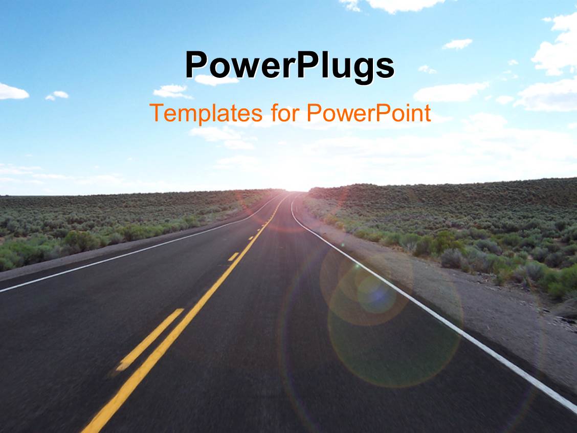 Powerpoint Template A Long New Road With A Lot Of Greenery 29458 Microsoft Powerpoint Templates Road