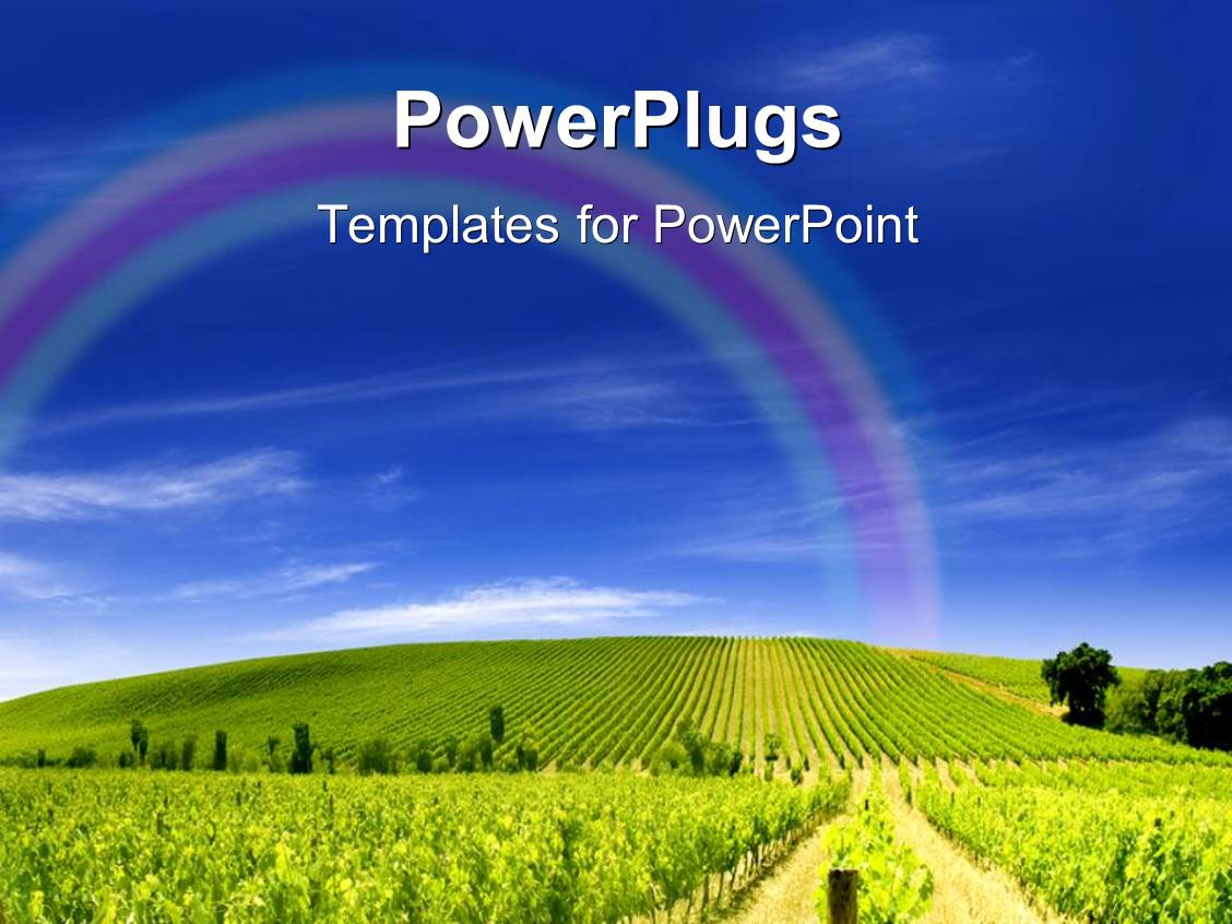 Powerpoint Template A Lot Of Crops And Clouds In The Background 1431 Agriculture Powerpoint Templates