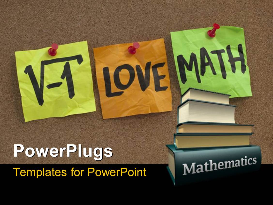 Powerpoint Template I Love Math Humorous Concept With Mathematics Books 17048 Maths Powerpoint Templates