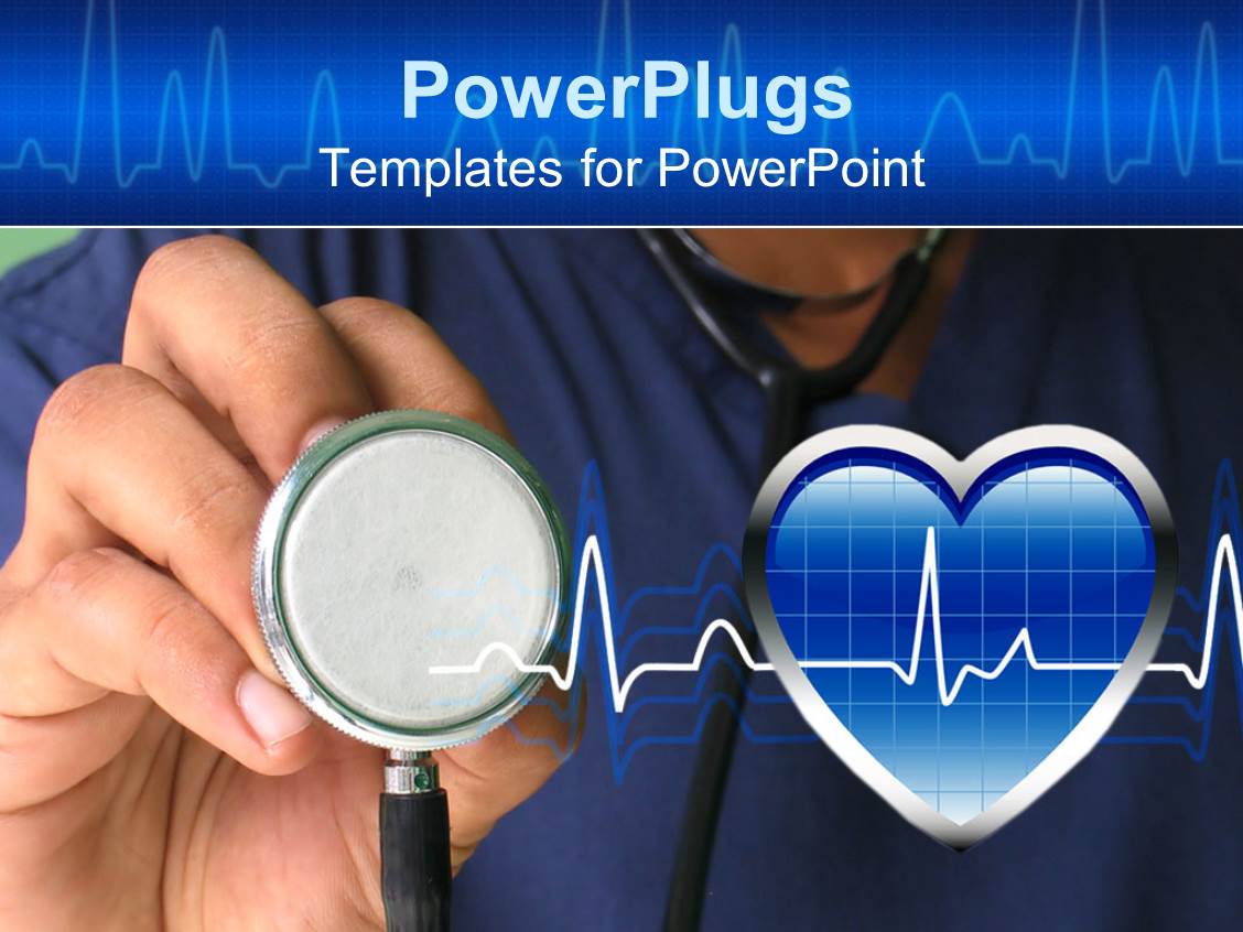 powerpoint template a nurse ready to check heartbeat nursing powerpoint templates