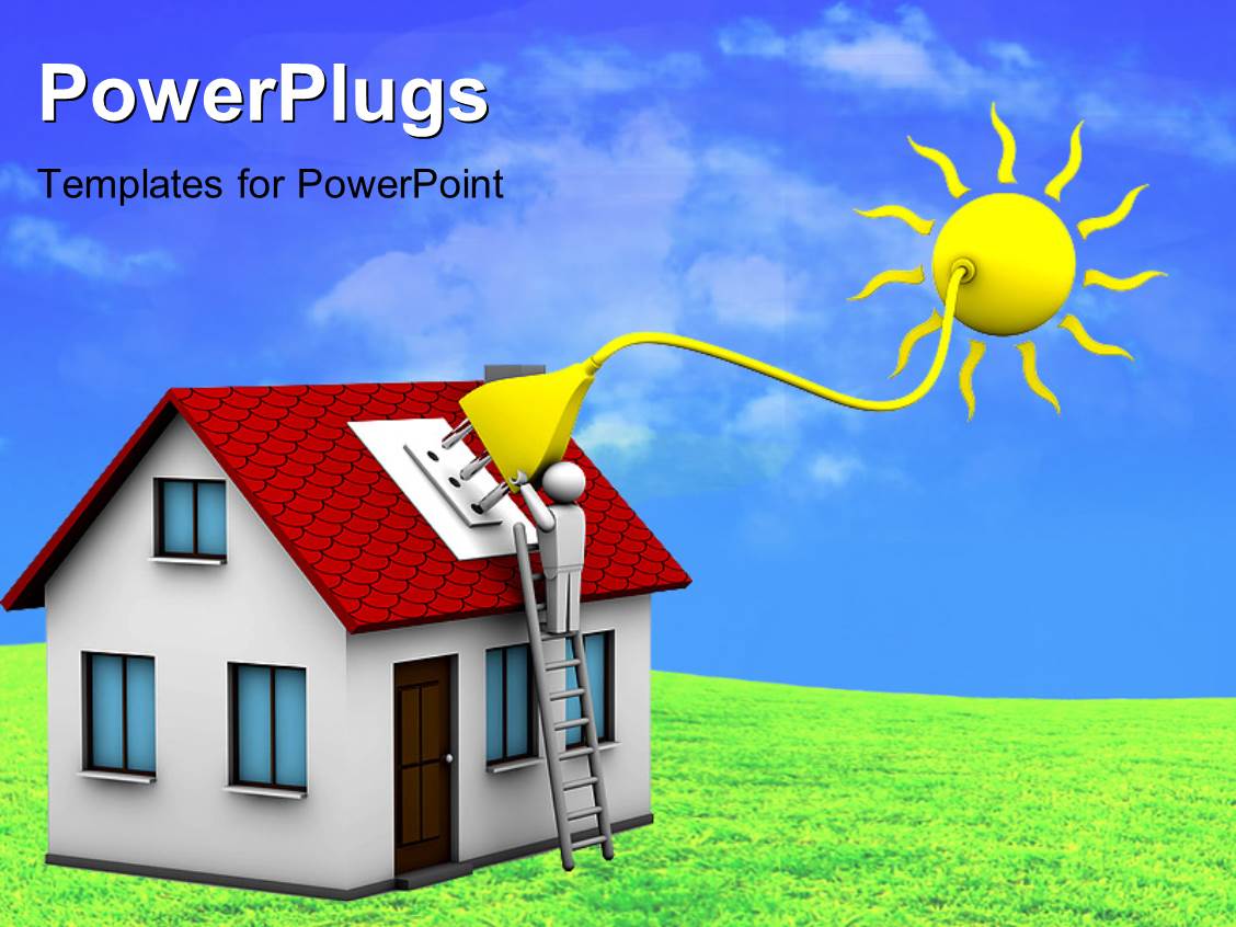 powerpoint template: man who installs a solar energy system on a powerpoint template: man who installs a solar energy system on a, Presentation templates