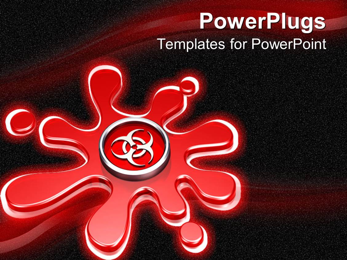 Powerpoint Template Metallic Silver Biohazard Symbol On Red Splatter 3512 Biohazard Powerpoint Template Free