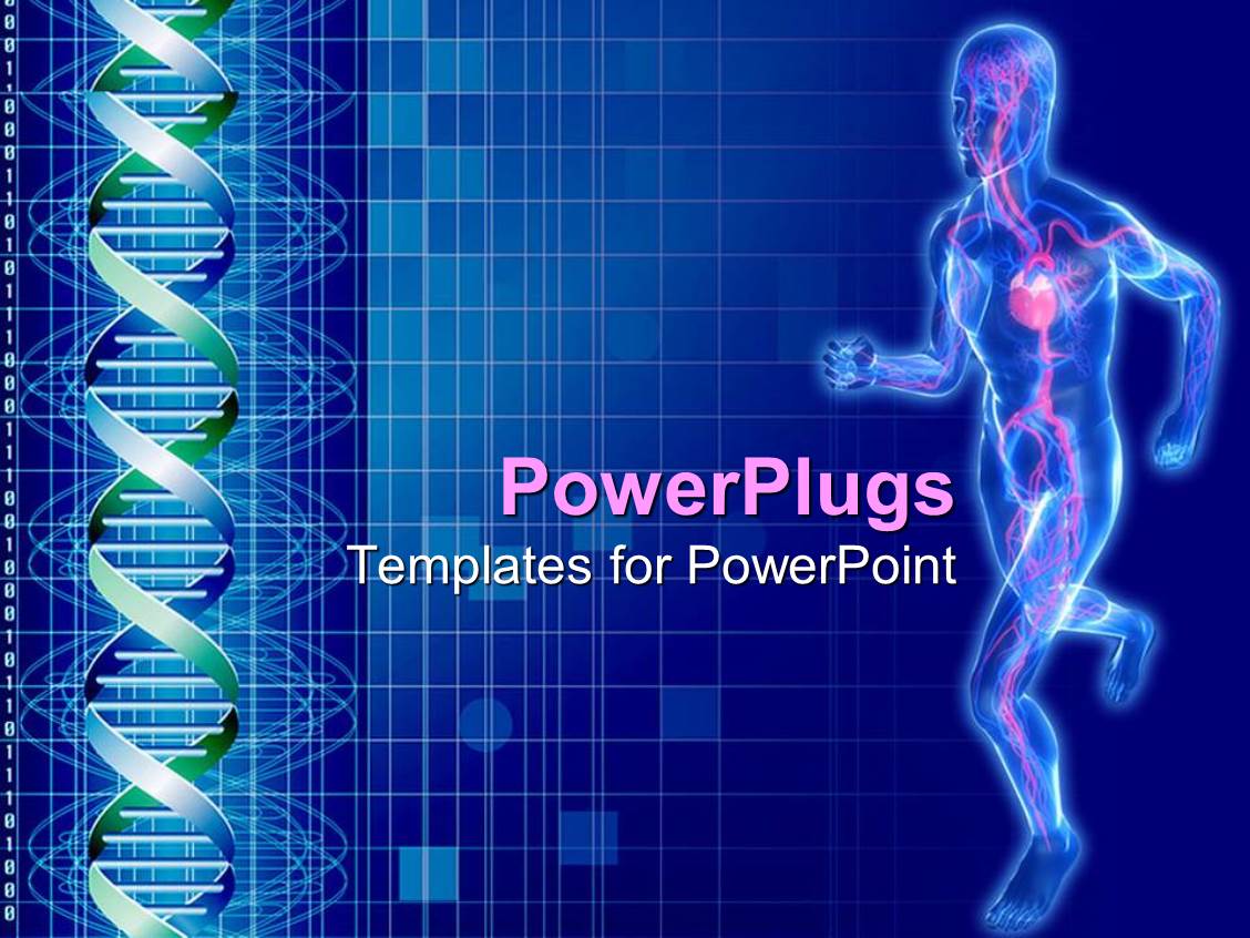 Powerpoint Template Outline Of Man Running With Cardiovascular System Highlighted 20066 Cardiovascular Powerpoint Template Free
