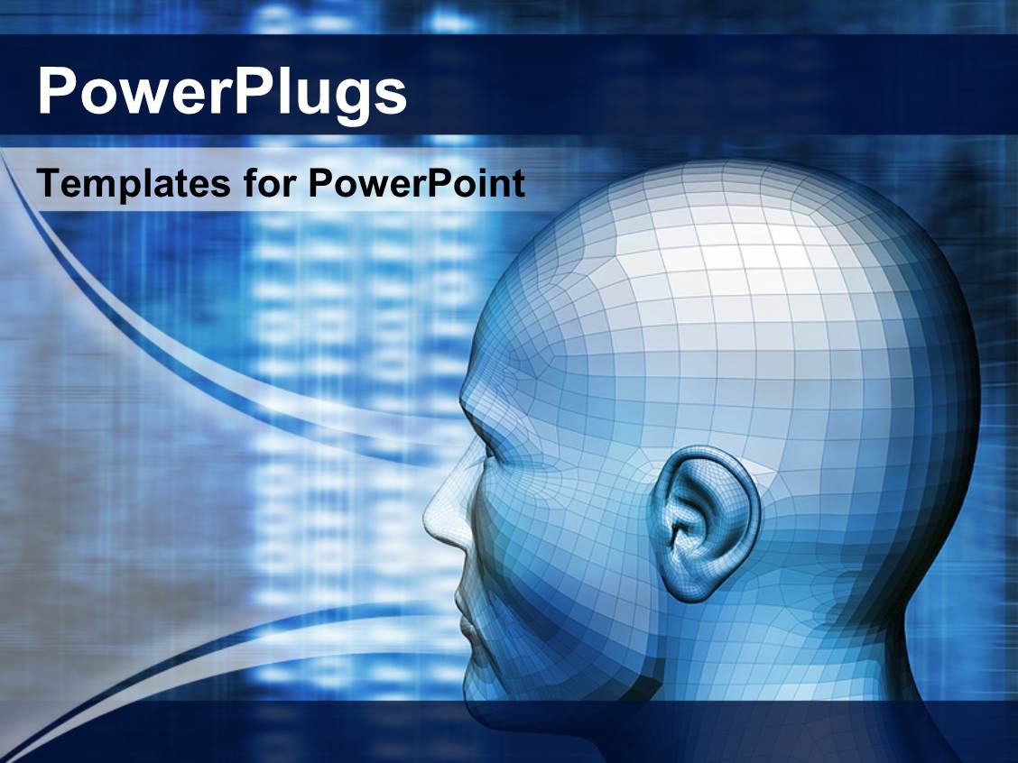Powerpoint Template The Representation Of Human Face With Bluish Background 15852 Human Powerpoint Template
