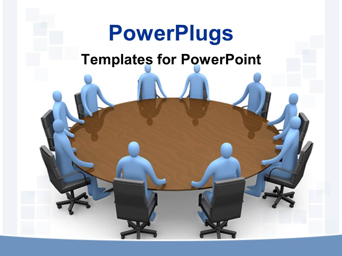 PowerPoint Template a round table conference going on in an office with clear background (20341)