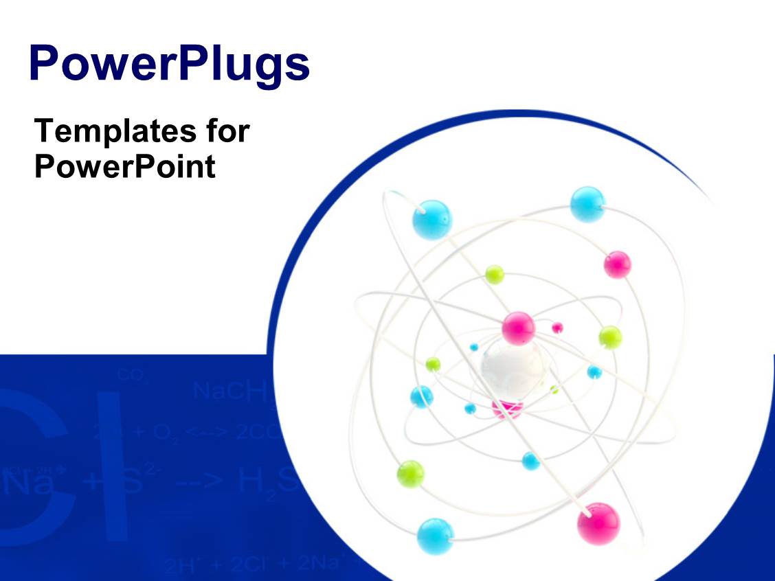 Powerpoint Template Science Symbol As A Complex Molecule With Chemical Formulas In Background Powerplugs Templates For Powerpoint