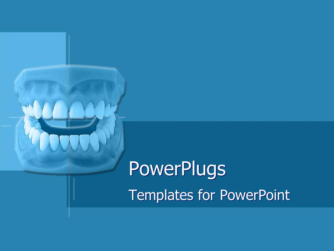 Powerpoint Template Set Of Dentures On Blue Geometric Background 9239 Powerplugs Templates For Powerpoint