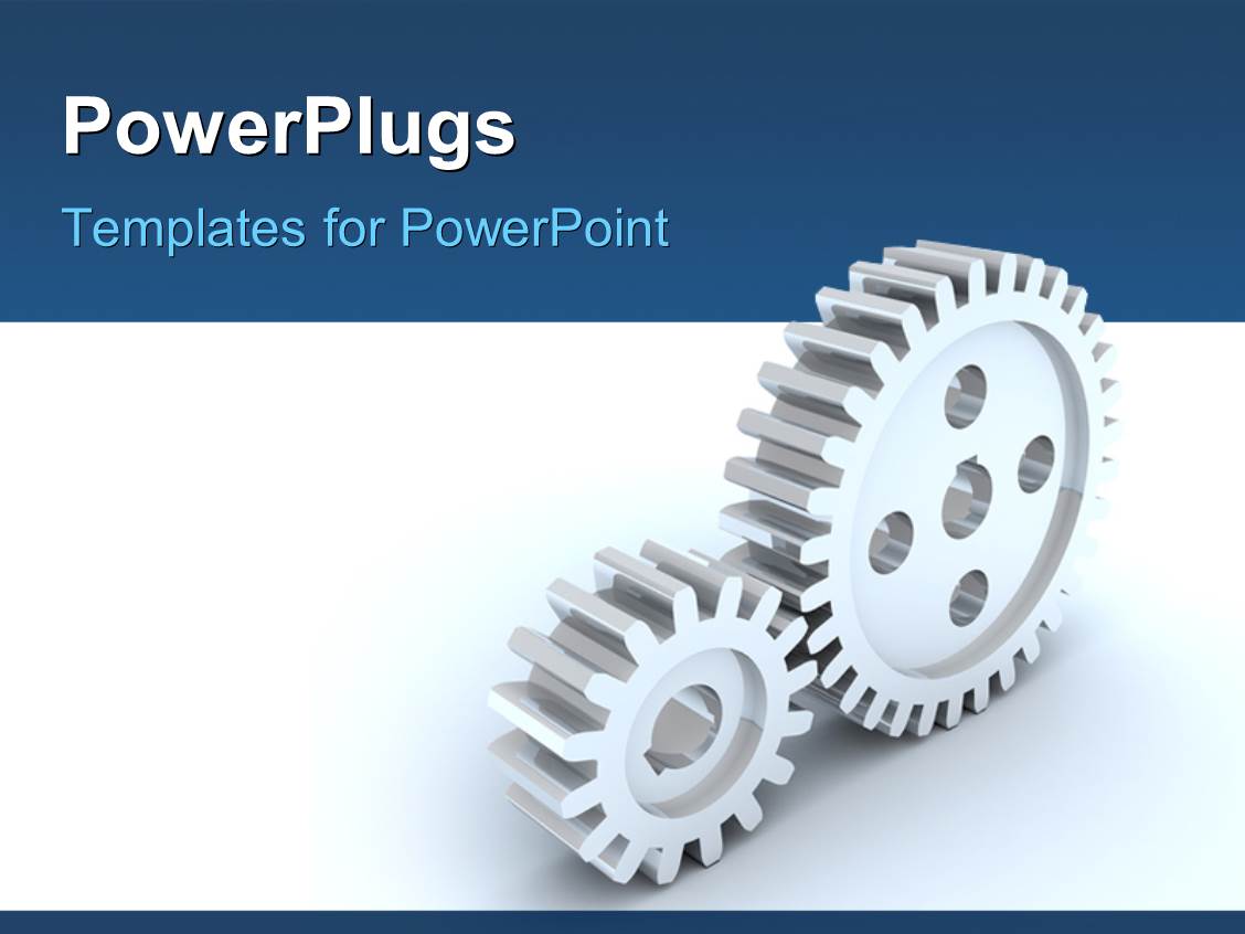 Powerpoint Template Small And Big Gear Wheels Over White And Blue Background 13392 Powerpoint Gears Template
