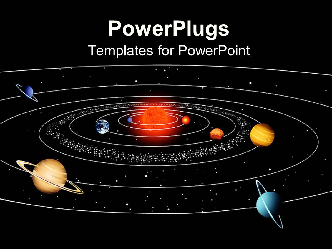 Powerpoint Template A Space View Of The Sun And Planets Of Their Orbits 26741 Solar System Powerpoint Template