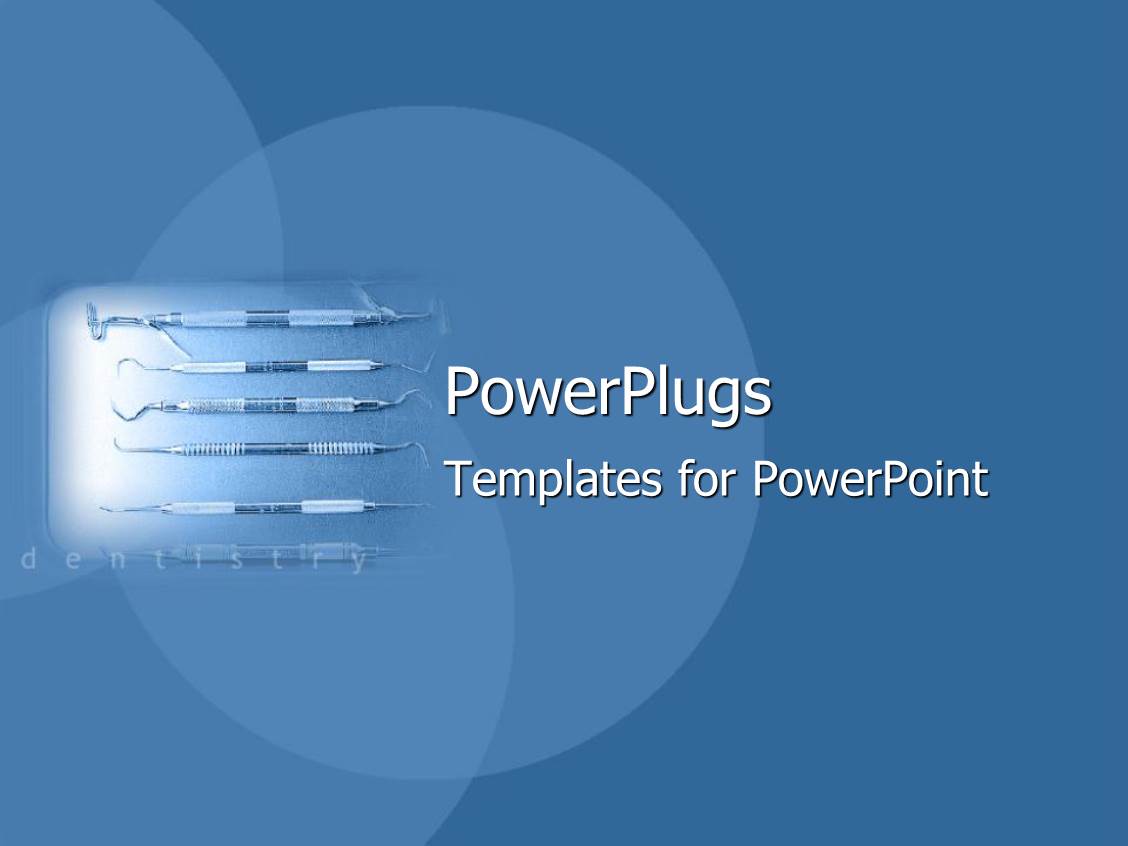 Powerpoint Template Spotlight Depicting Dental Equipment With Various Dental Tools And The Word Spotlight Powerpoint Template