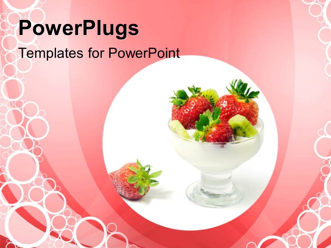 powerpoint template: strawberries in a glass cup on a pink powerpoint template: strawberries in a glass cup on a pink, Presentation templates
