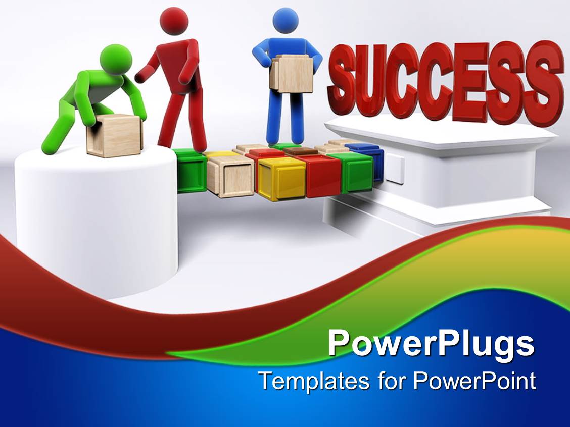 Powerpoint Template Three 3d Figures Working In Team To Achieve Success 27809 Success Powerpoint Templates Free