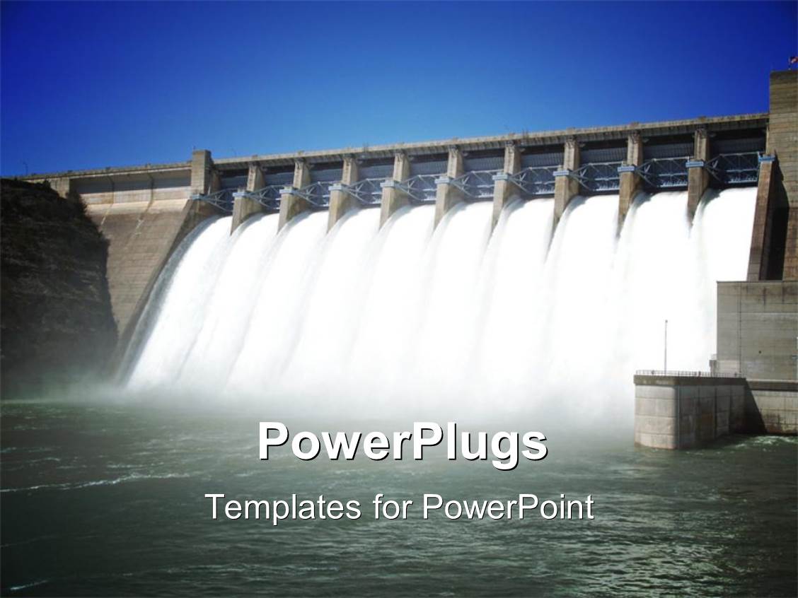 powerpoint-template-water-pouring-through-flood-gates-of-dam-with-sky